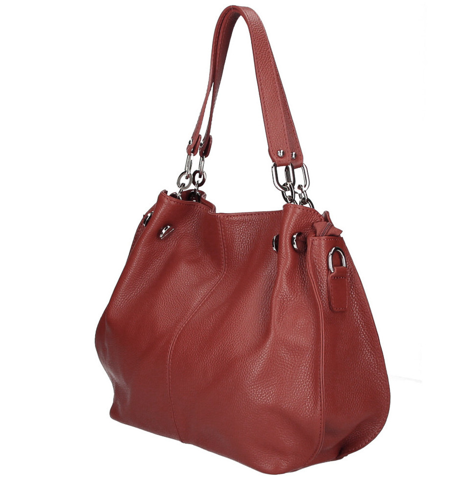 Női bőr kézitáska 842 piros Made in Italy