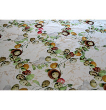 Veľkonočná žakárová látka s motívom vajíčok a hniezd, šírka 160 cm