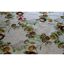 Veľkonočná žakárová látka s motívom vajíčok a hniezd, šírka 160 cm