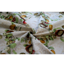 Veľkonočná žakárová látka s motívom vajíčok a hniezd, šírka 160 cm