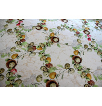 Veľkonočná žakárová látka s motívom vajíčok a hniezd, šírka 160 cm