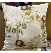 Húsvéti jacquard párnahuzat tojás és fészek motívummal