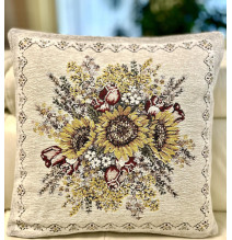 Párnahuzat gobelin Napraforgó Chenille IT101