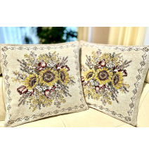Párnahuzat gobelin Napraforgó Chenille IT101