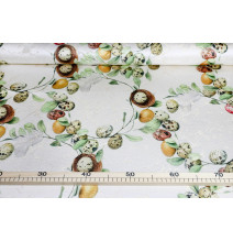 Húsvéti jacquard párnahuzat tojás és fészek motívummal