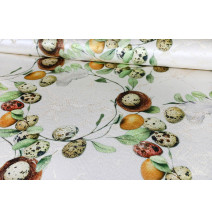 Húsvéti jacquard párnahuzat tojás és fészek motívummal