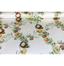 Húsvéti jacquard terítő tojás és fészek motívummal, szélessége 140 cm