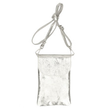 Bőr telefontok 297 ezüst Made in Italy