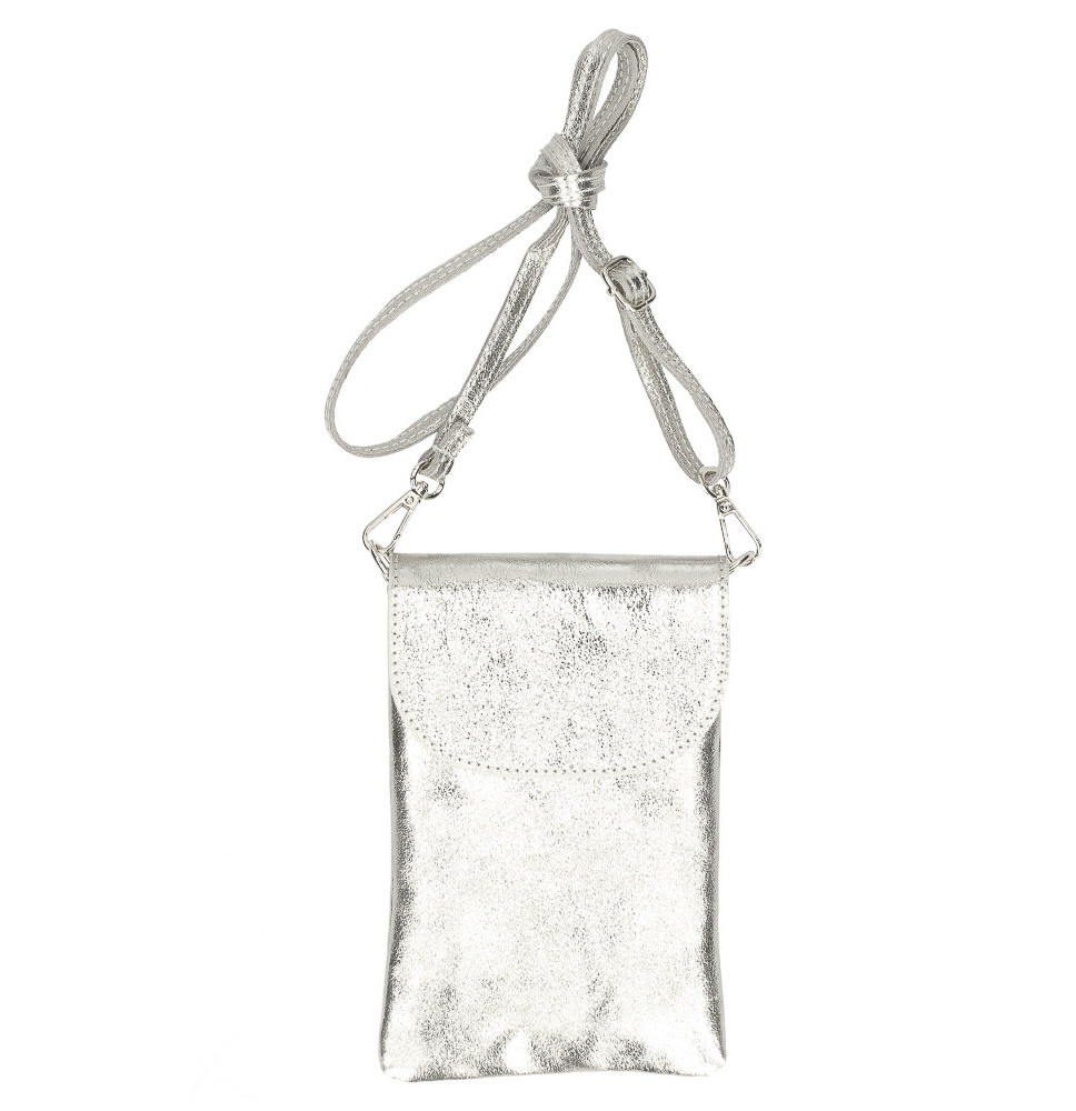 Bőr telefontok 297 ezüst Made in Italy