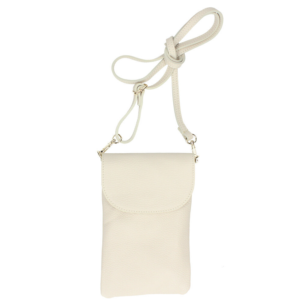 Bőr telefontok 297 bézs Made in Italy