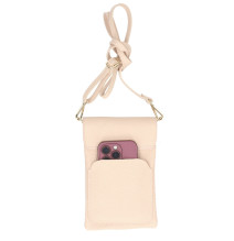 Bőr telefontok 297 bézs Made in Italy