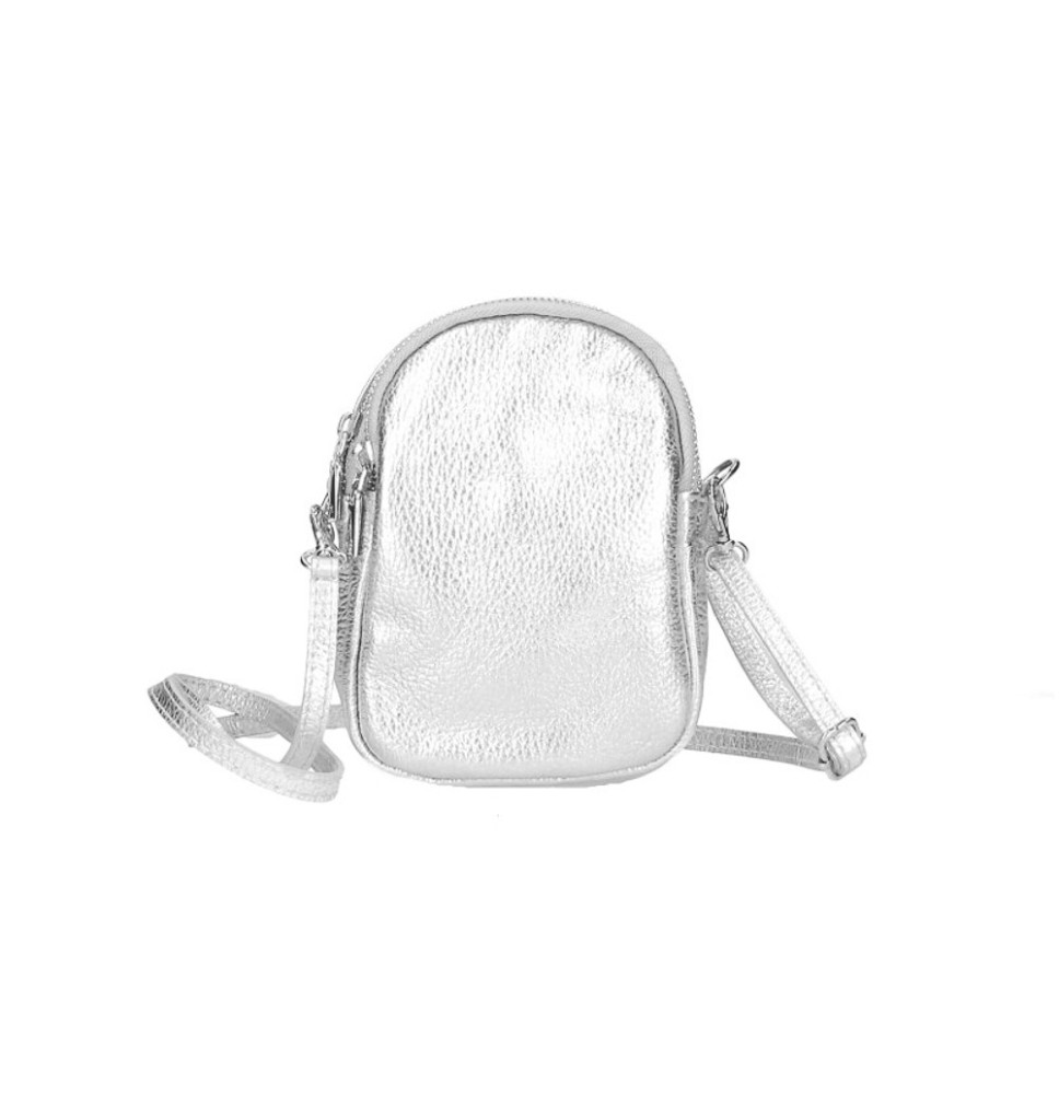 Bőr telefontok 273 ezüst Made in Italy