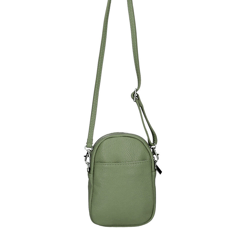 Bőr telefontok 273 katonai zöld Made in Italy