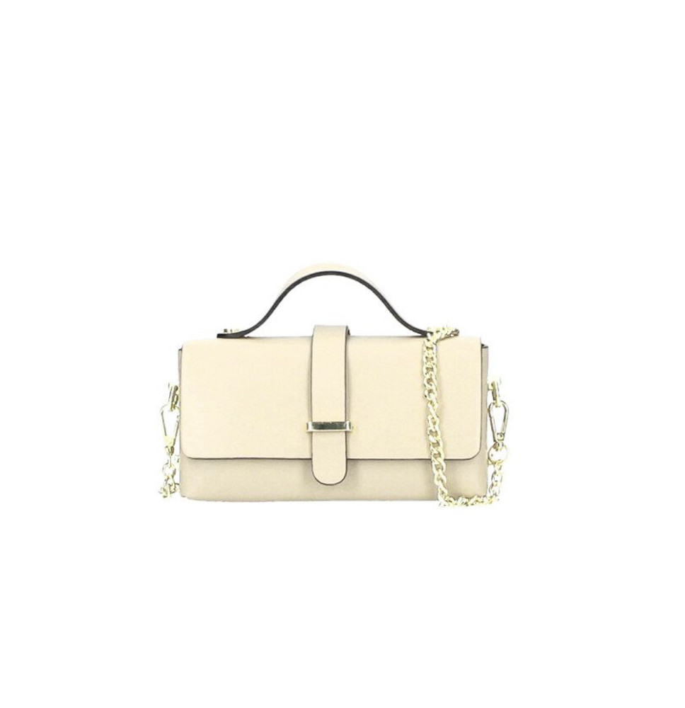 Bőr kézitáska 287 bézs Made in Italy