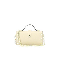 Bőr kézitáska 287 bézs Made in Italy