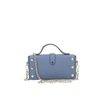 Bőr kézitáska 287 égszínkék Made in Italy