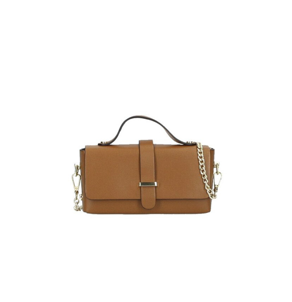 Bőr kézitáska 287 konyak Made in Italy