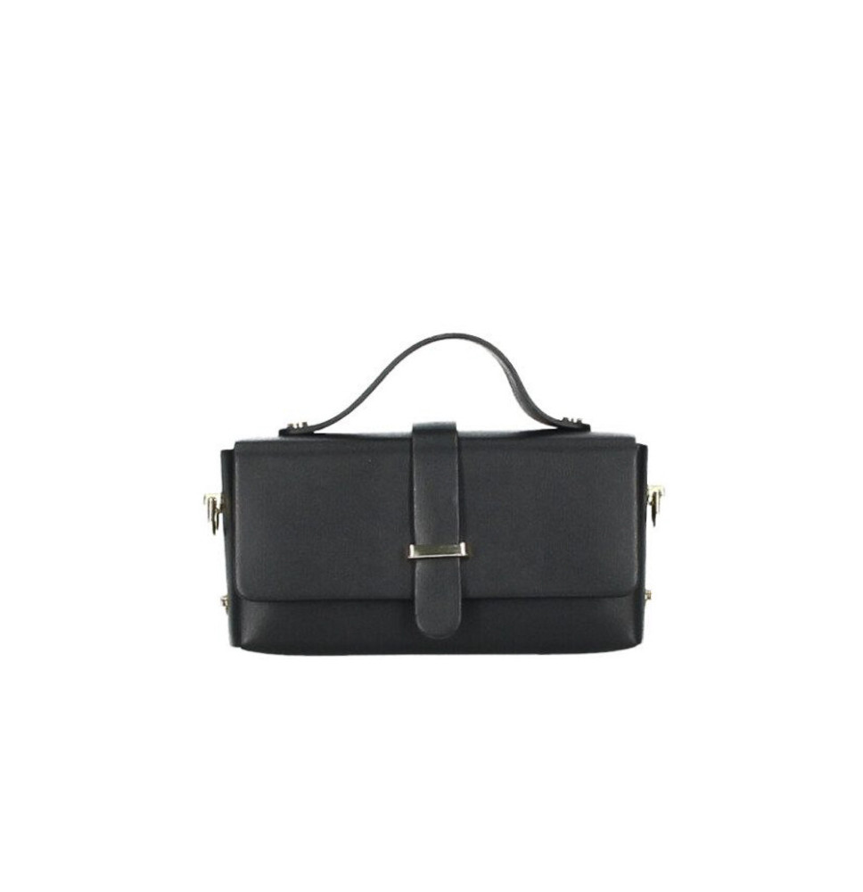 Bőr kézitáska 287 feketé Made in Italy