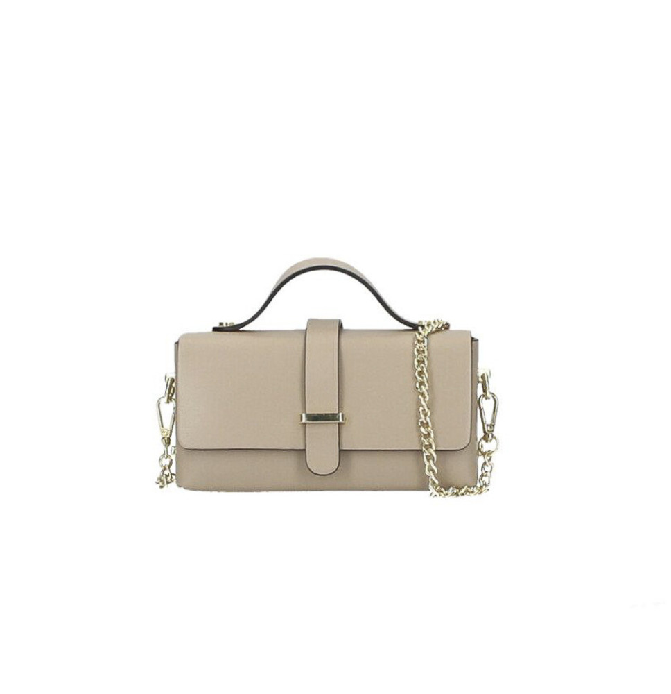 Bőr kézitáska 287 szürkésbarna Made in Italy