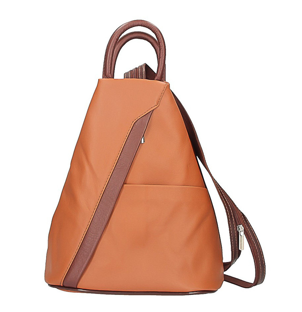 Bőr hátizsák, konyak + barna Készült Olaszországban