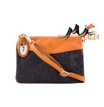 Bőr válltáska 1157 fekete Made in Italy