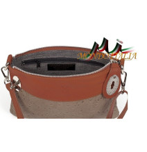 Bőr válltáska 1157 taupe Made in Italy