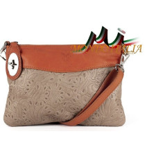 Bőr válltáska 1157 taupe Made in Italy