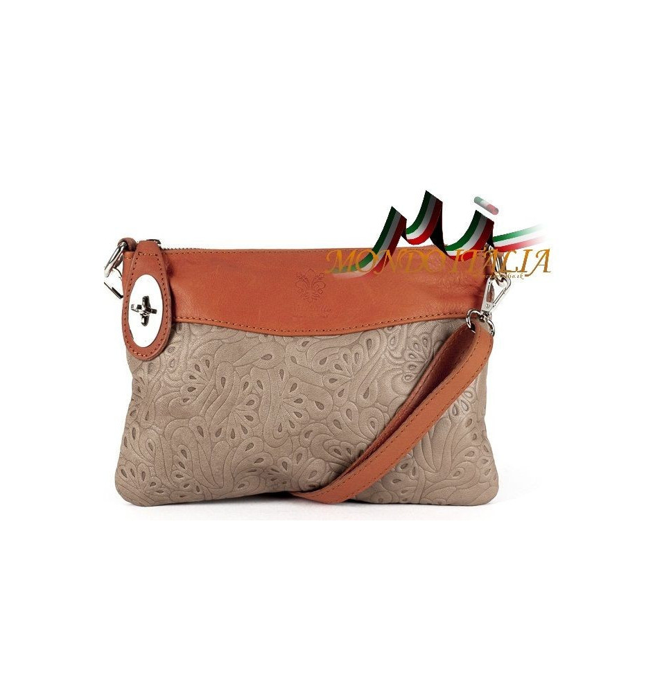 Bőr válltáska 1157 taupe Made in Italy