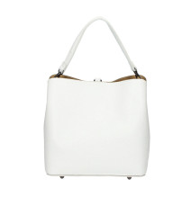 Bőr kézitáska 307 fehér Made in Italy