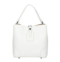 Bőr kézitáska 307 fehér Made in Italy