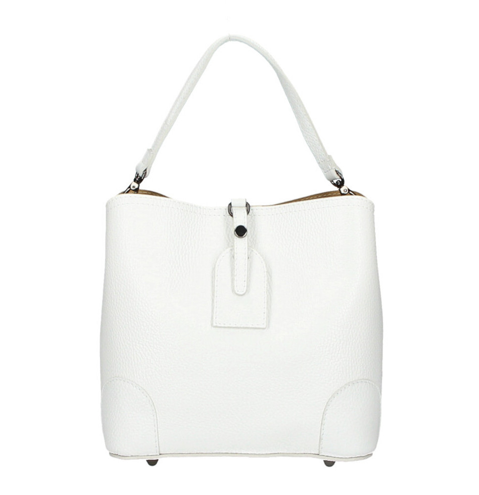 Bőr kézitáska 307 fehér Made in Italy