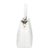 Bőr kézitáska 307 fehér Made in Italy