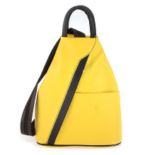 Bőr hátizsák sárga + fekete Készült Olaszországban