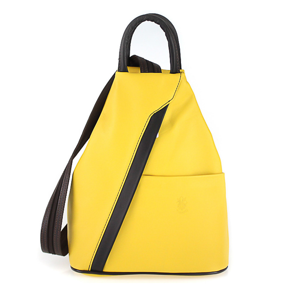 Bőr hátizsák sárga + fekete Készült Olaszországban