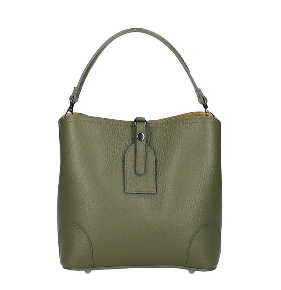 Bőr kézitáska 307 katonai zöld Made in Italy
