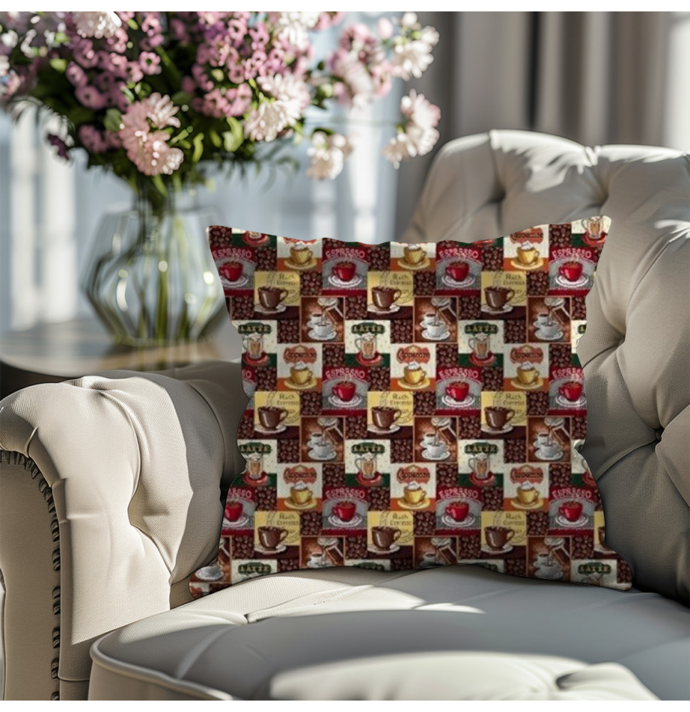 Párnahuzat gobelin Caffe Eden 641