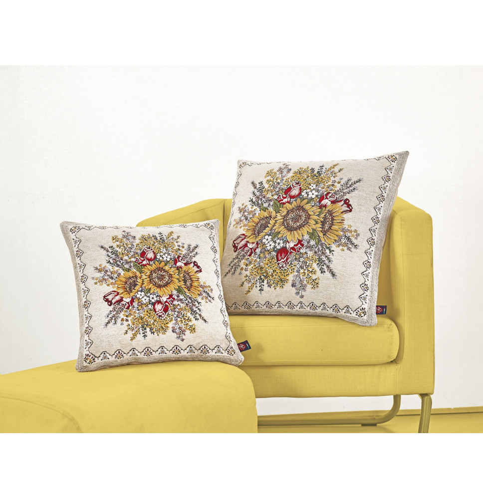 Párnahuzat gobelin Napraforgó Chenille IT101