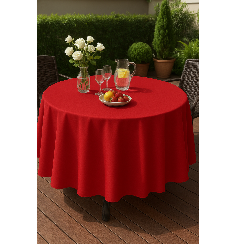 Kerek kerti asztalterítő Ø 150 cm piros