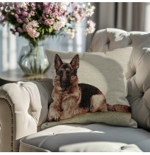 Párnahuzat gobelin 42x42 cm németjuhász kutya