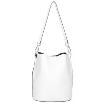 Bőr kézitáska 401 Made in Italy fehér