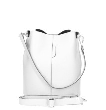 Bőr kézitáska 401 Made in Italy fehér