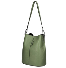 Bőr kézitáska 401 Made in Italy katonai zöld