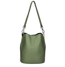 Bőr kézitáska 401 Made in Italy katonai zöld