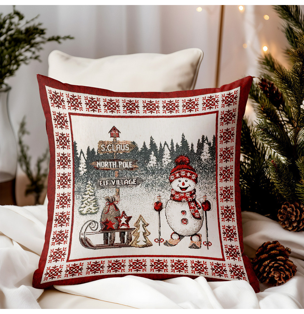 Karácsonyi párnahuzat gobelin Északi-sark Chenille IT037A