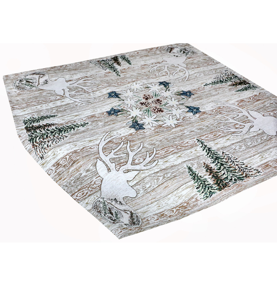 Gobelin asztalterítő Barna szarvas 90x90 cm Chenille IT027