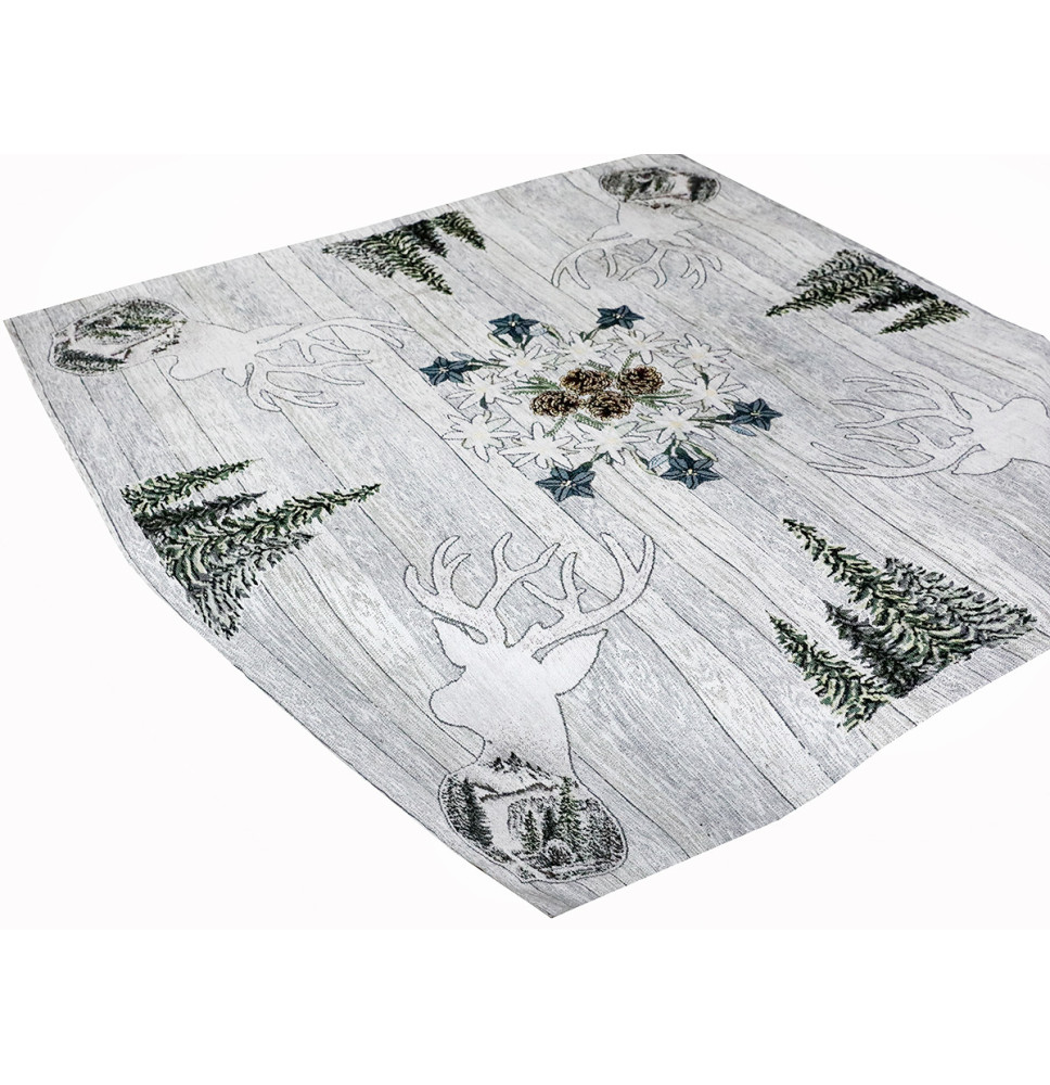 Gobelin asztalterítő Szürke szarvas 90x90 cm Chenille IT027
