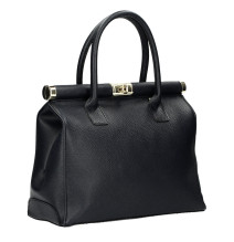 Fekete bőr kézitáska 501 Made in Italy