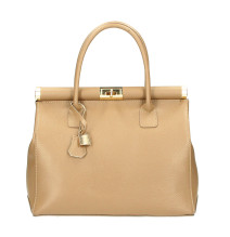 Bőr kézitáska 501 konyak Made in Italy