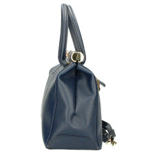 Bőr kézitáska 501 sötétkék Made in Italy