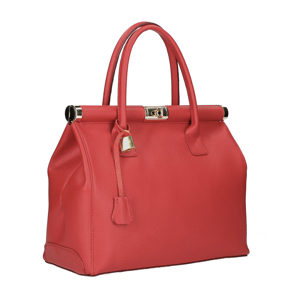 Bőr kézitáska 501 piros Made in Italy